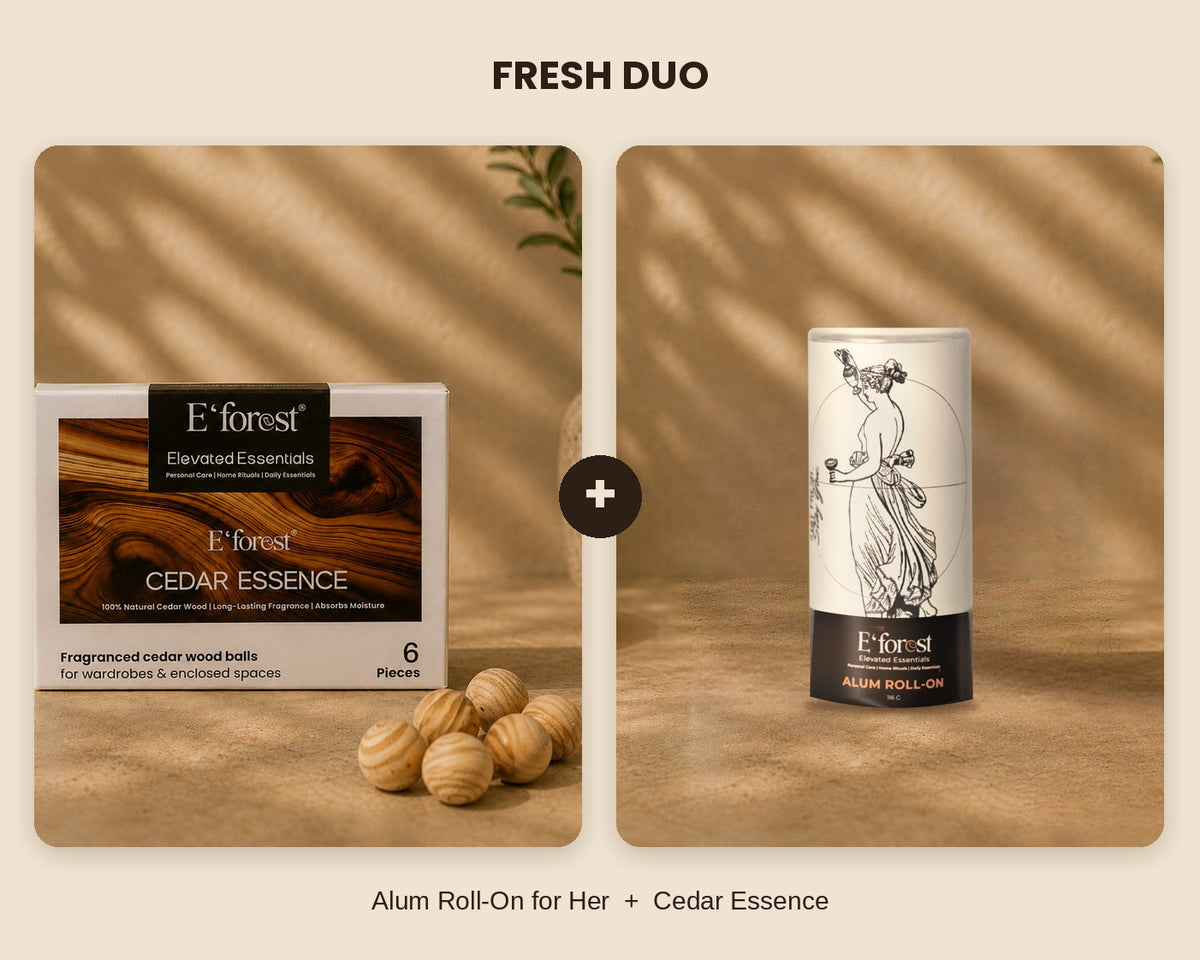 E'forest Fresh Duo – Alum Roll-On for Her + Cedar Essence