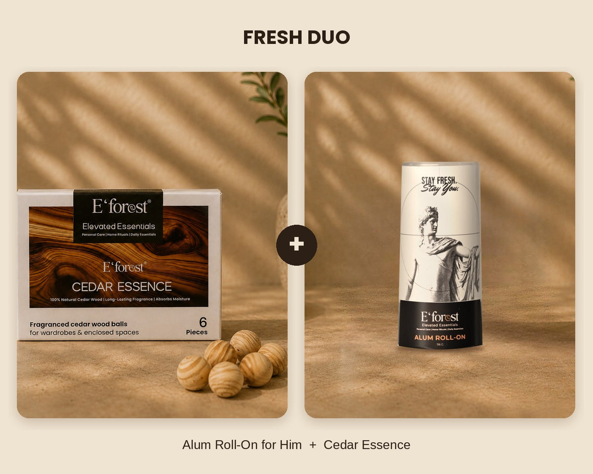 E'forest Fresh Duo – Alum Roll-On for Him + Cedar Essence
