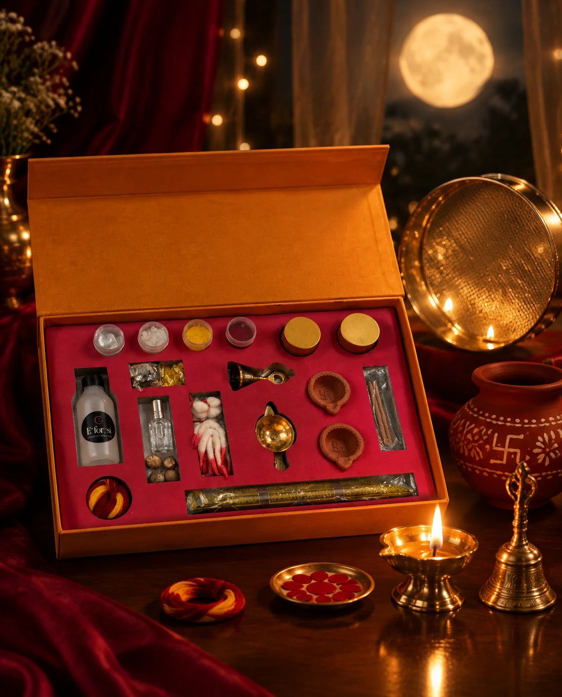 Open Sampoorna Pooja Box samagri tray